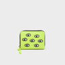 Frodo Sharp Green Leather Zip Around Wallet - All Over Eyes Embroidery - Front