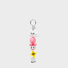 Octodazzle Charm - Fucshia and Yellow 3D Printed Bioplastic Keychain - front