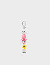 Octodazzle Charm - Fucshia and Yellow 3D Printed Bioplastic Keychain