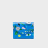 Fiona Ibiza Blue Leather Wallet - Floralia Print - Front