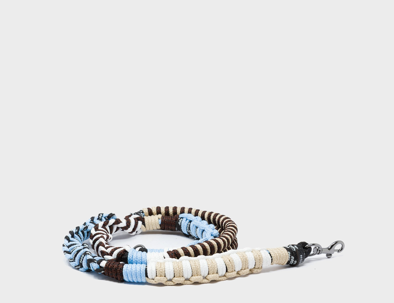 Detachable Shoulder Strap - Beige, Black and Light Blue Handwoven Paracord - Package
