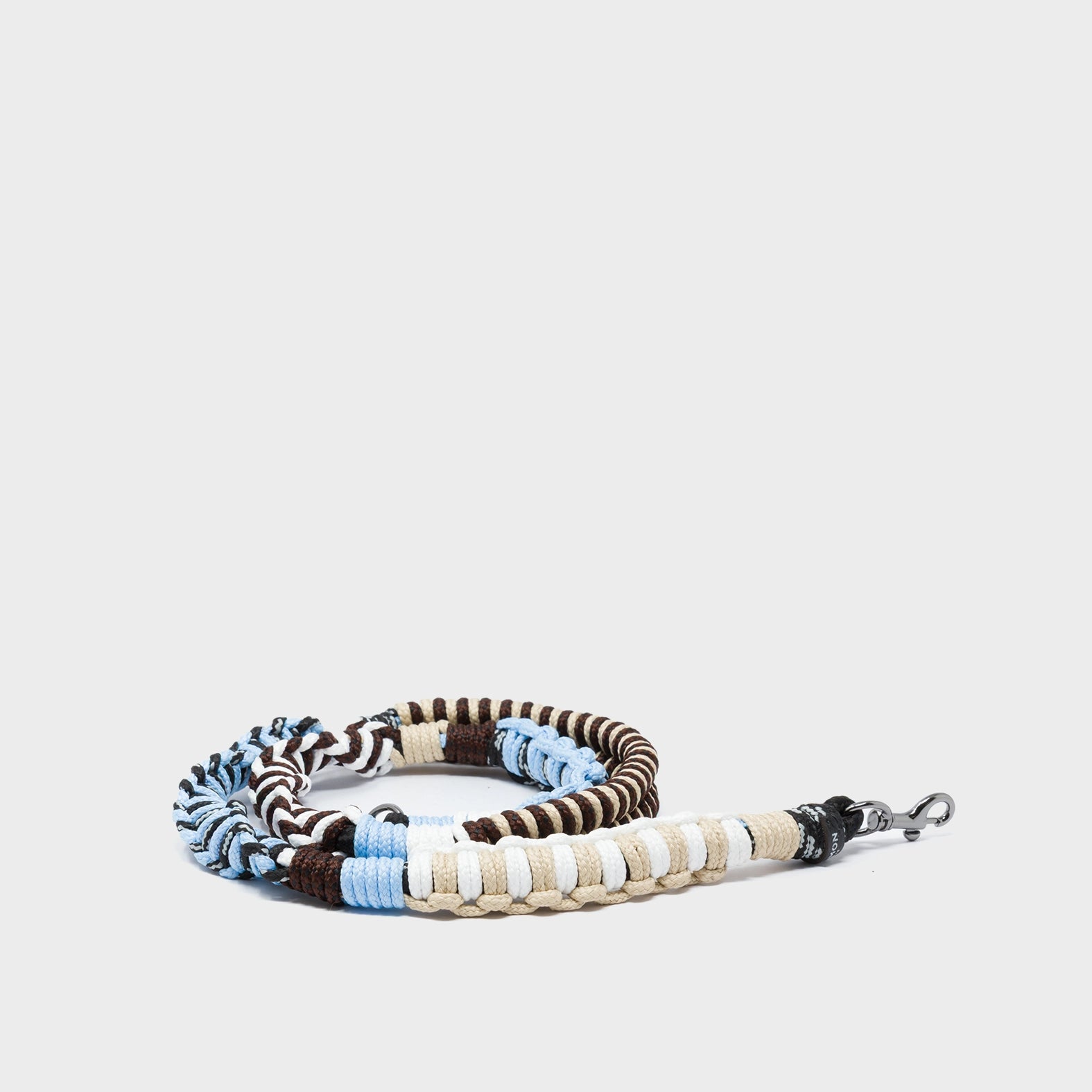 Detachable Shoulder Strap - Beige, Black and Light Blue Handwoven Paracord - Package