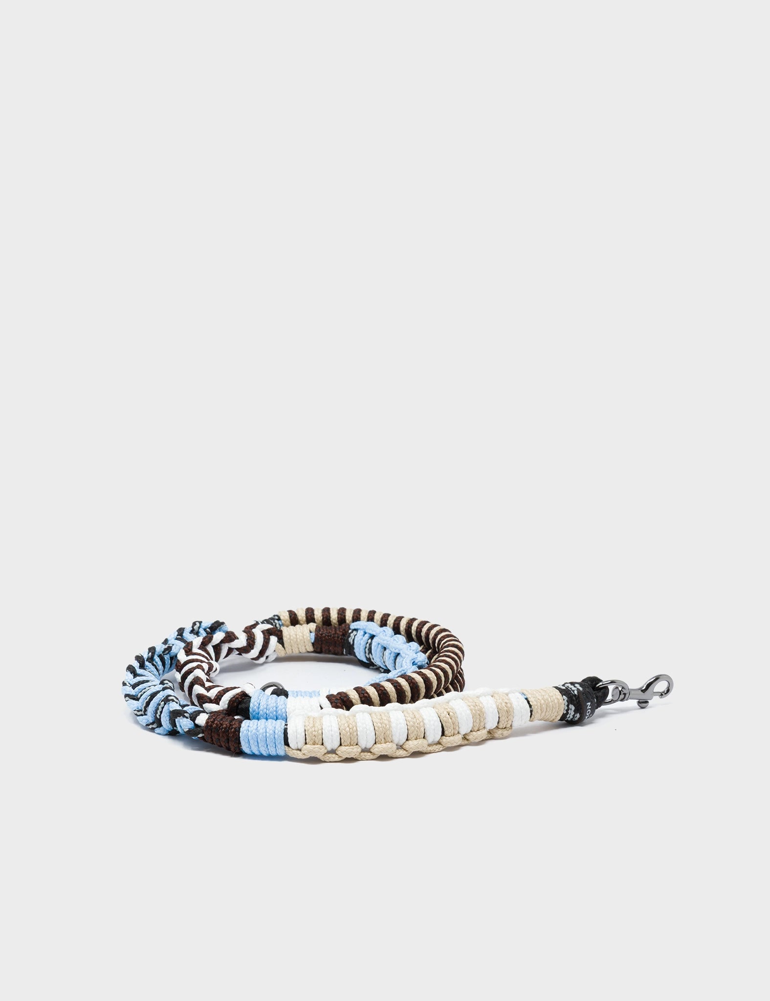 Detachable Shoulder Strap - Beige, Black and Light Blue Handwoven Paracord - Package