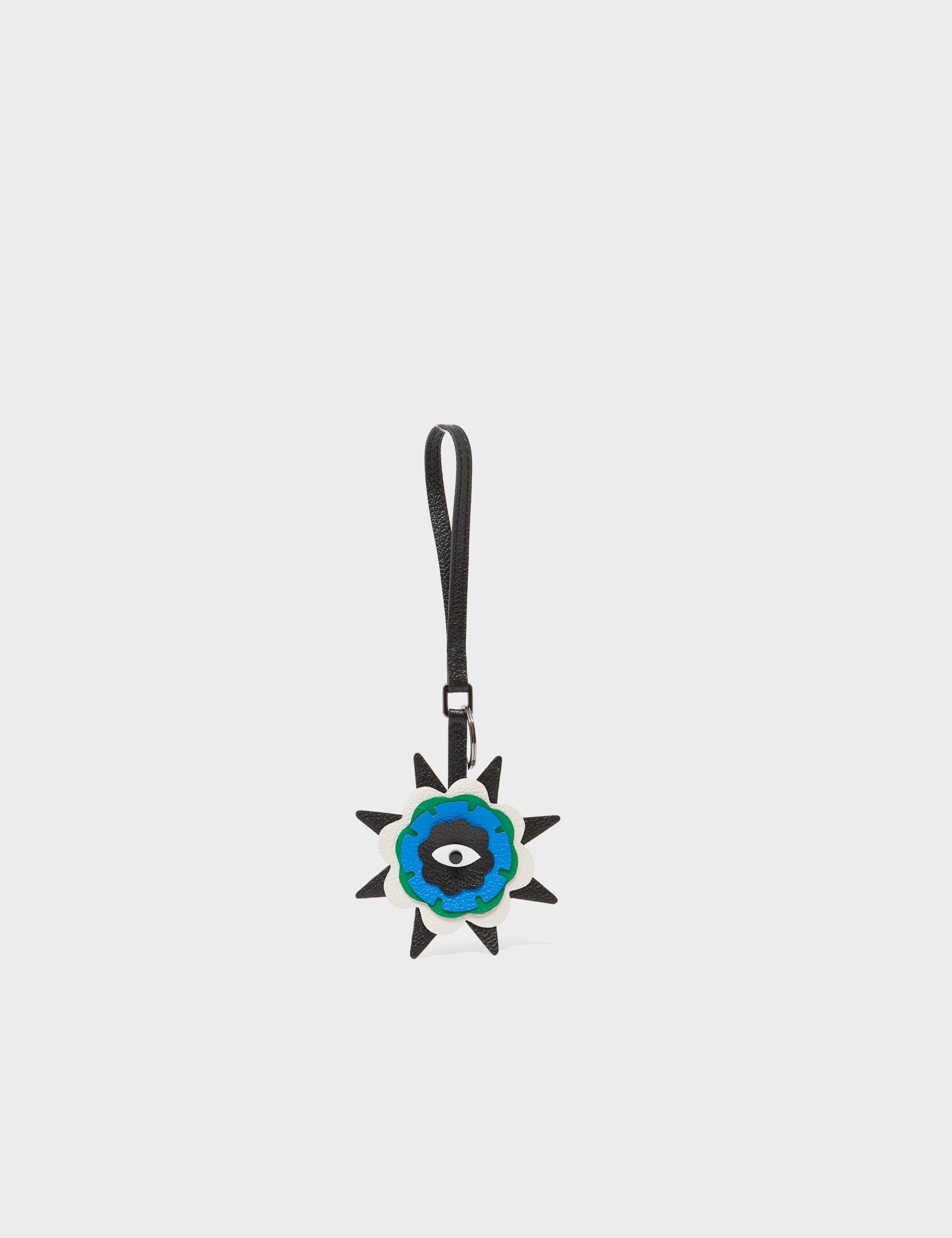 Blinkum Charm - Black Leather Bag Charm - Front