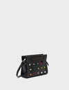 Vali Crossbody Micro Black Leather Bag - Studs Adjustable Handle