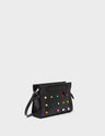Vali Crossbody Micro Black Leather Bag - Studs Adjustable Handle - Main 