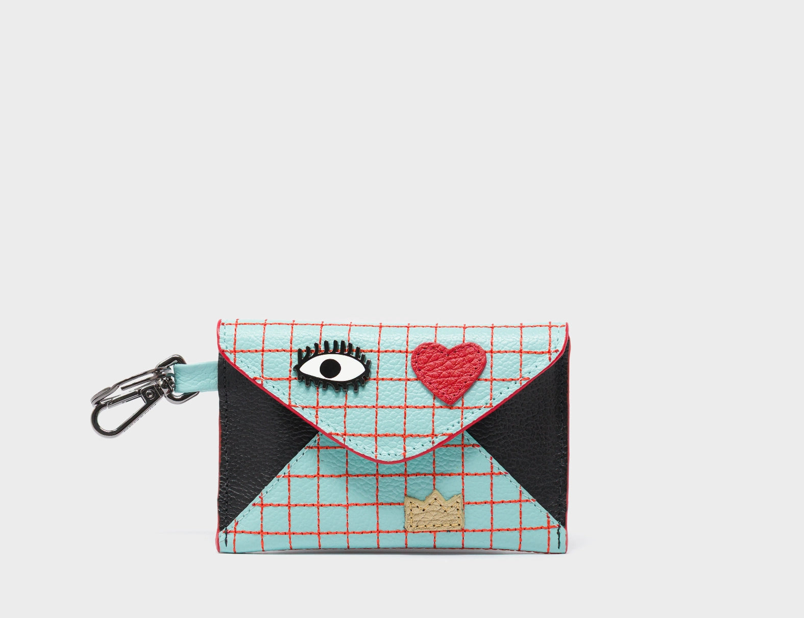 Fabian Eggshell Blue Leather Wallet - Lovestitch Design - front