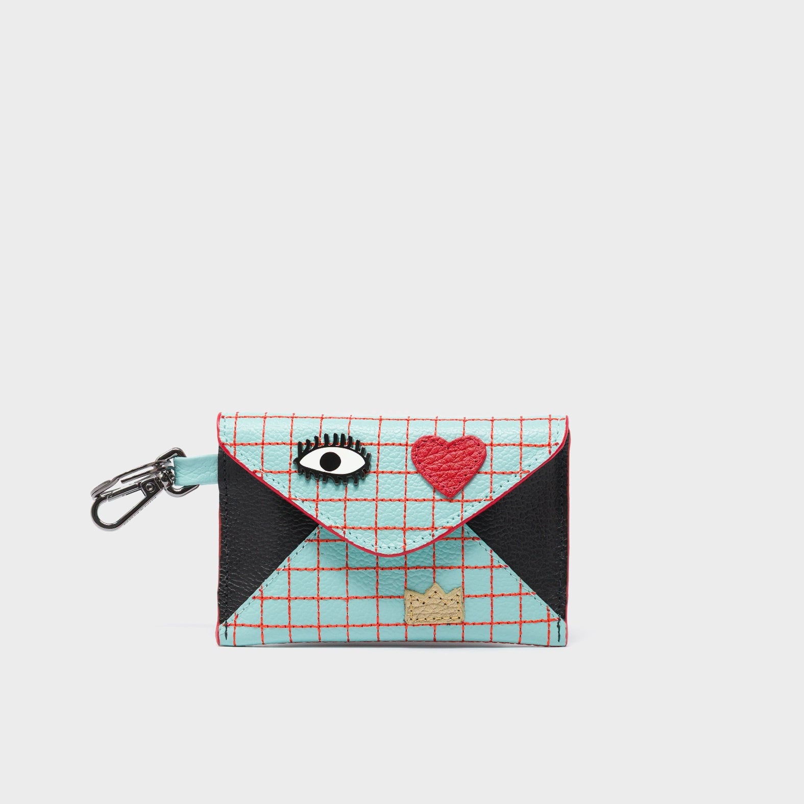 Fabian Eggshell Blue Leather Wallet - Lovestitch Design - front