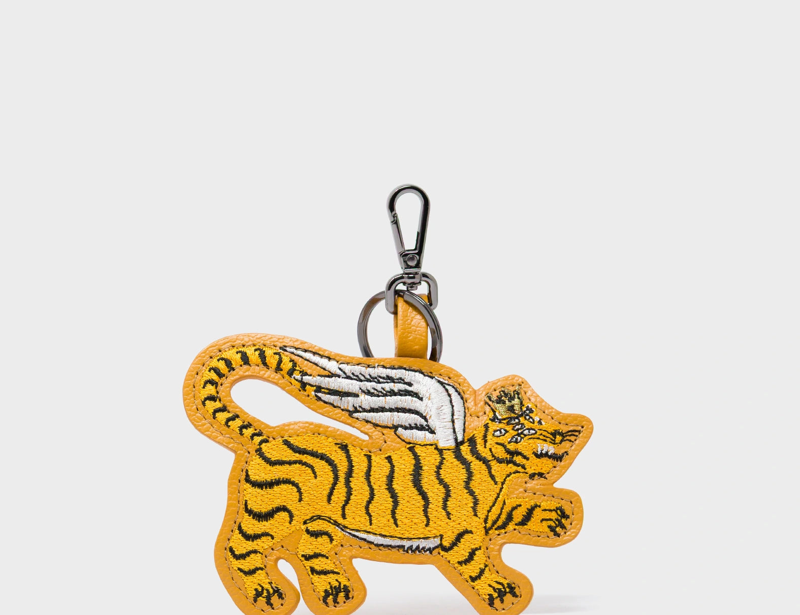 Theo the Tiger - Golden Glow Leather Keychain - Front