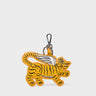 Theo the Tiger - Golden Glow Leather Keychain - Front