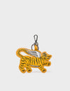 Theo the Tiger - Golden Glow Leather Keychain