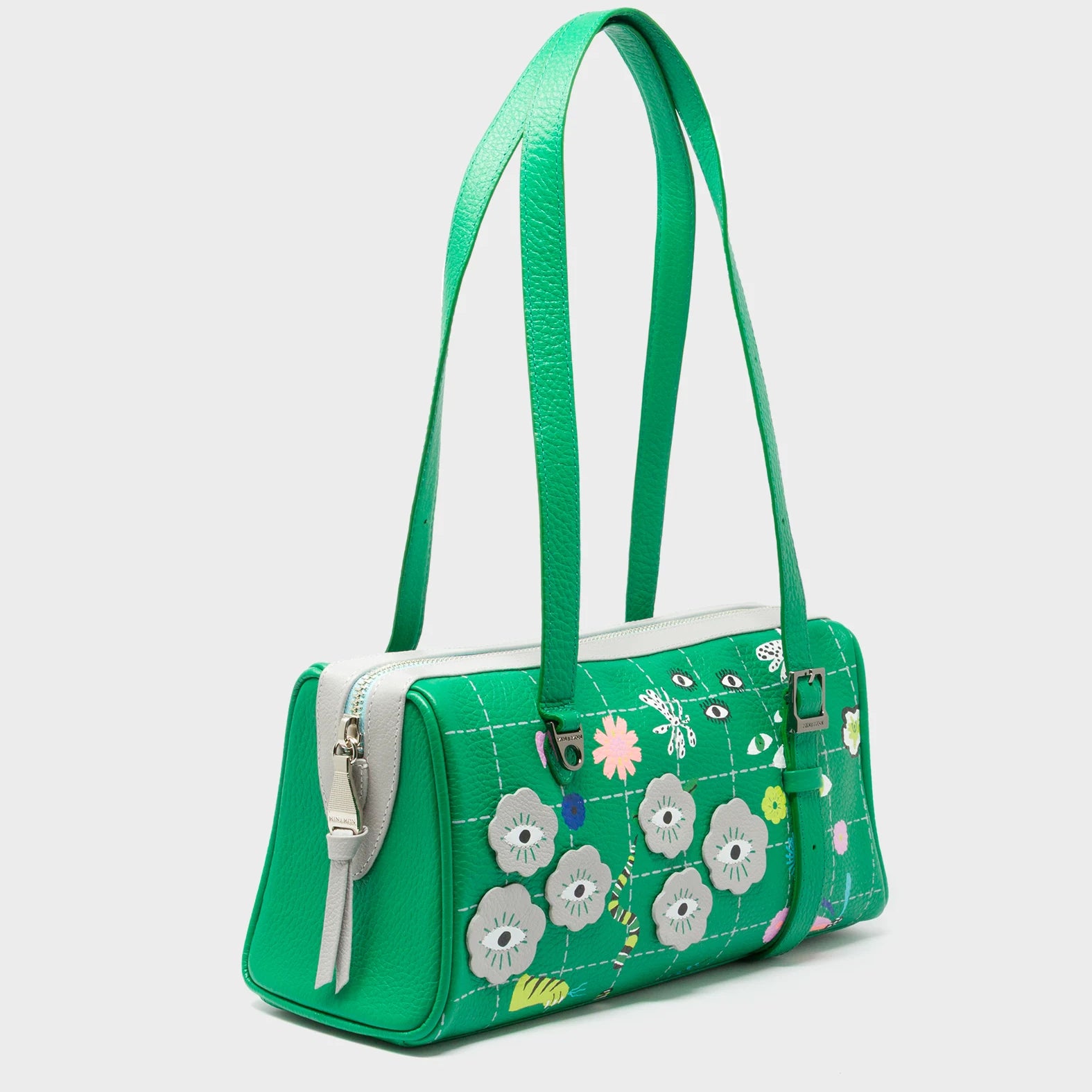 Esther Irish Green Satchel Mini Bag - Floralia Embroidery - Main
