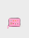 Frodo Bubblegum Pink Leather Zip Around Wallet - Studs Pattern
