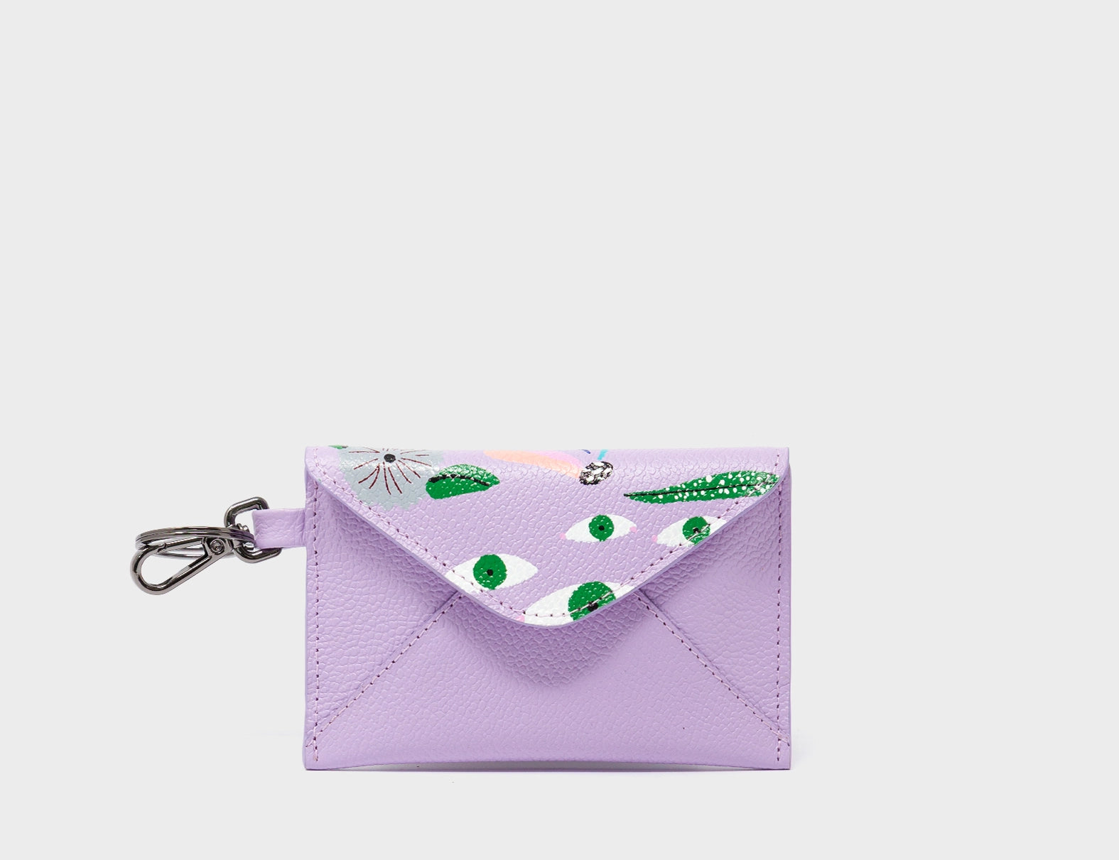 Fabian Lavender Leather Wallet - Floralia Design - Front