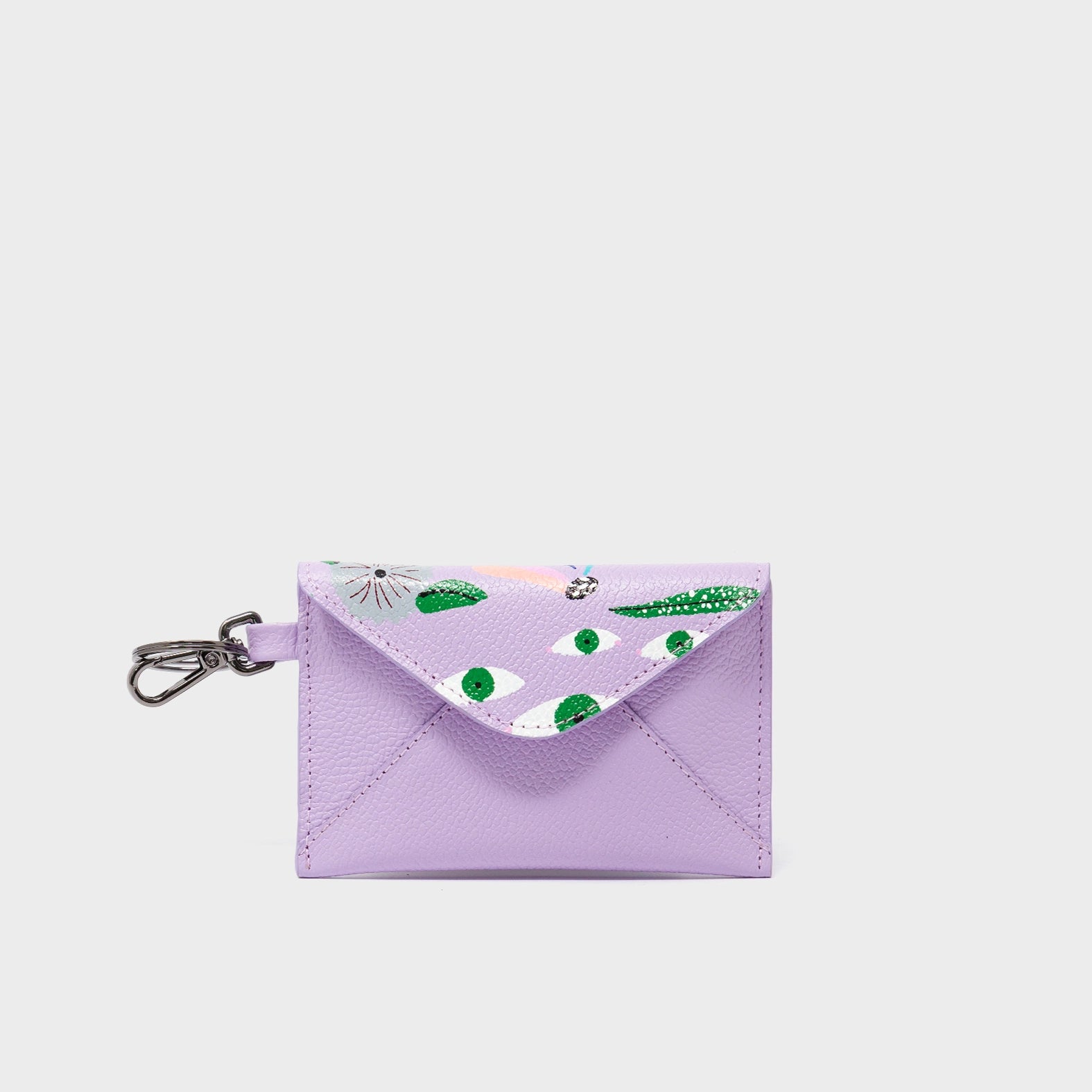 Fabian Lavender Leather Wallet - Floralia Design - Front