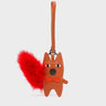 Flufftail - Baked City Brown Leather Bag Charm - Front