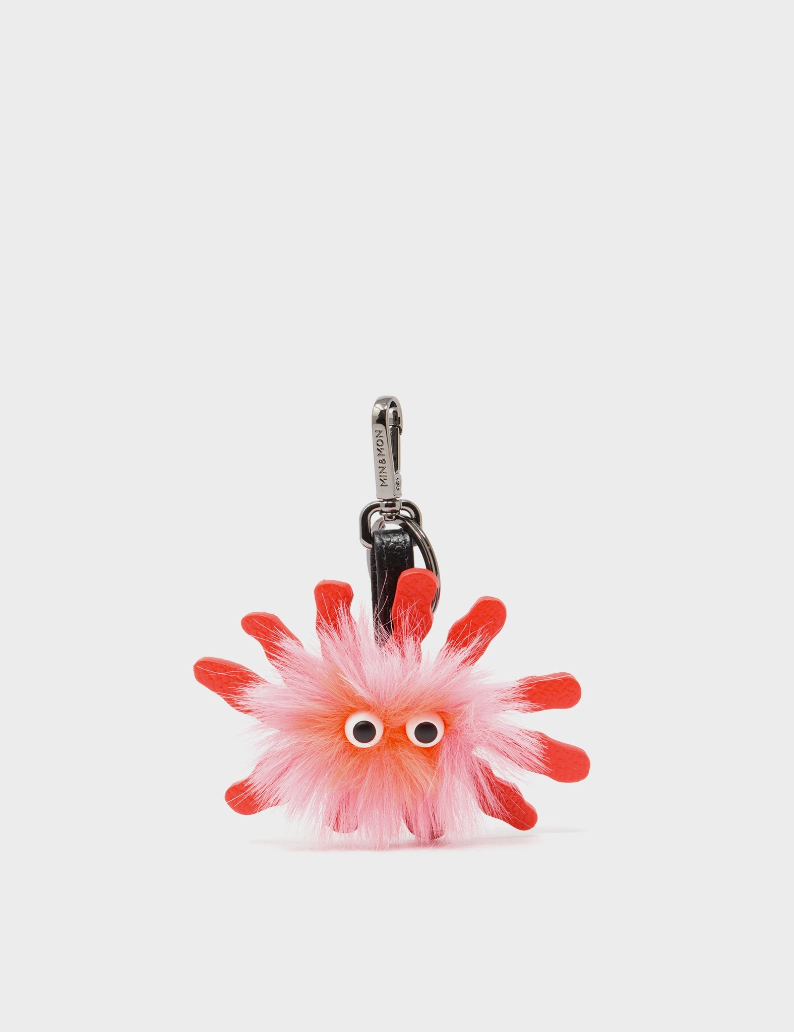 Velvoria Charm - Fiesta Red Leather Keychain - front