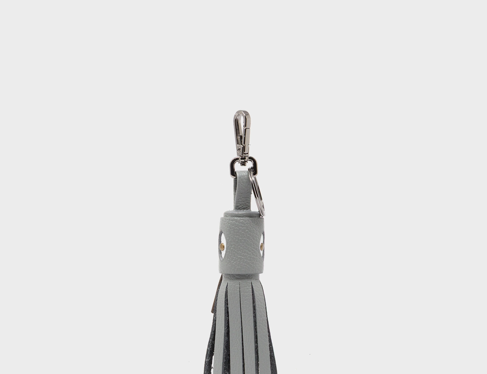 Callie Marie Hue Charm - Gray Leather Keychain - Front