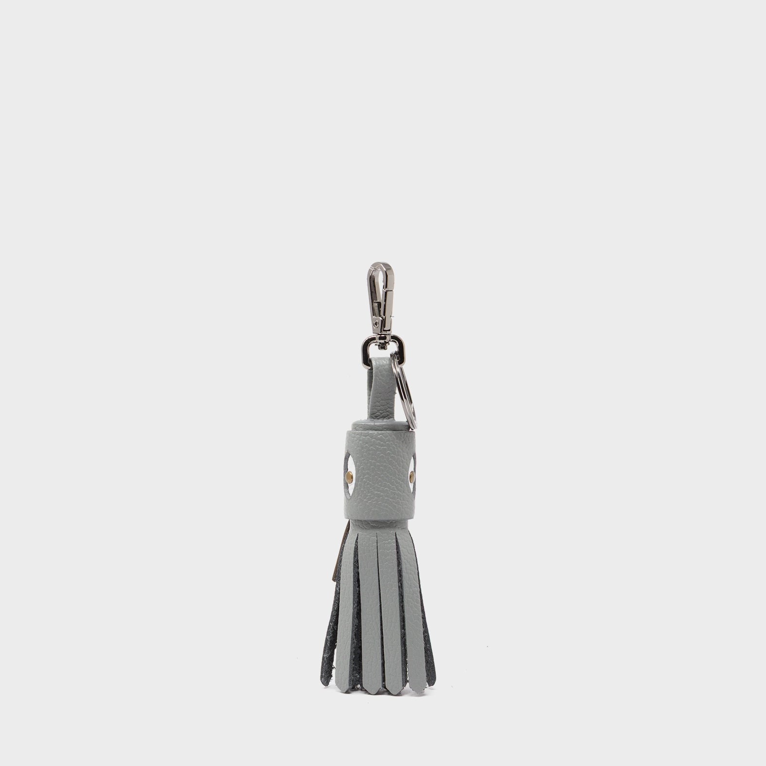 Callie Marie Hue Charm - Gray Leather Keychain - Front