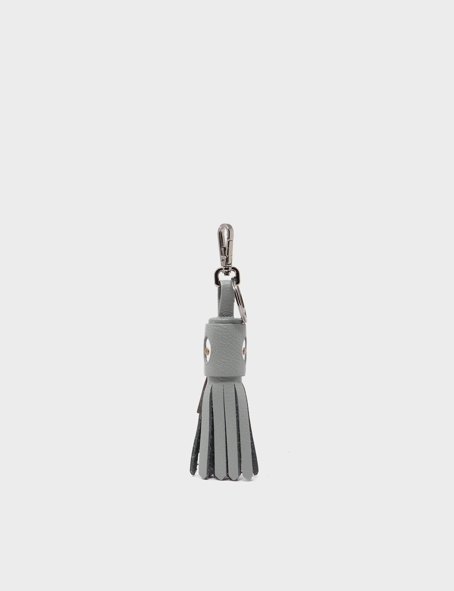 Callie Marie Hue Charm - Gray Leather Keychain - Front