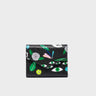 Fiona Black Leather Wallet - Floralia Print - Front