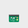 Filium Irish Green Leather Cardholder - Floralia Embroidery - Front
