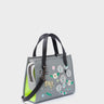 Simon Gray Leather Small Handbag - Floralia Design - Main View