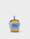 Florence Pouch Charm - Golden Glow Leather Keychain Fuzzy Monster Applique  - Front