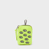Florence Pouch Charm - Sharp Green Leather Keychain All Over Eyes Embroidery - Front