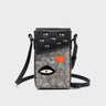 Max Black Cellphone Crossbody Pouch - Cubes Print - front