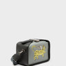 Benji Micro Crossbody Black and Gray Leather Bag - Winged Tiger Embroidery - Main