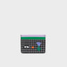 Filium Black Leather Cardholder - Classic Eye and Flower - Front