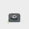 Frodo Stormy Gray Leather Zip Around Wallet - Eye Applique - Front