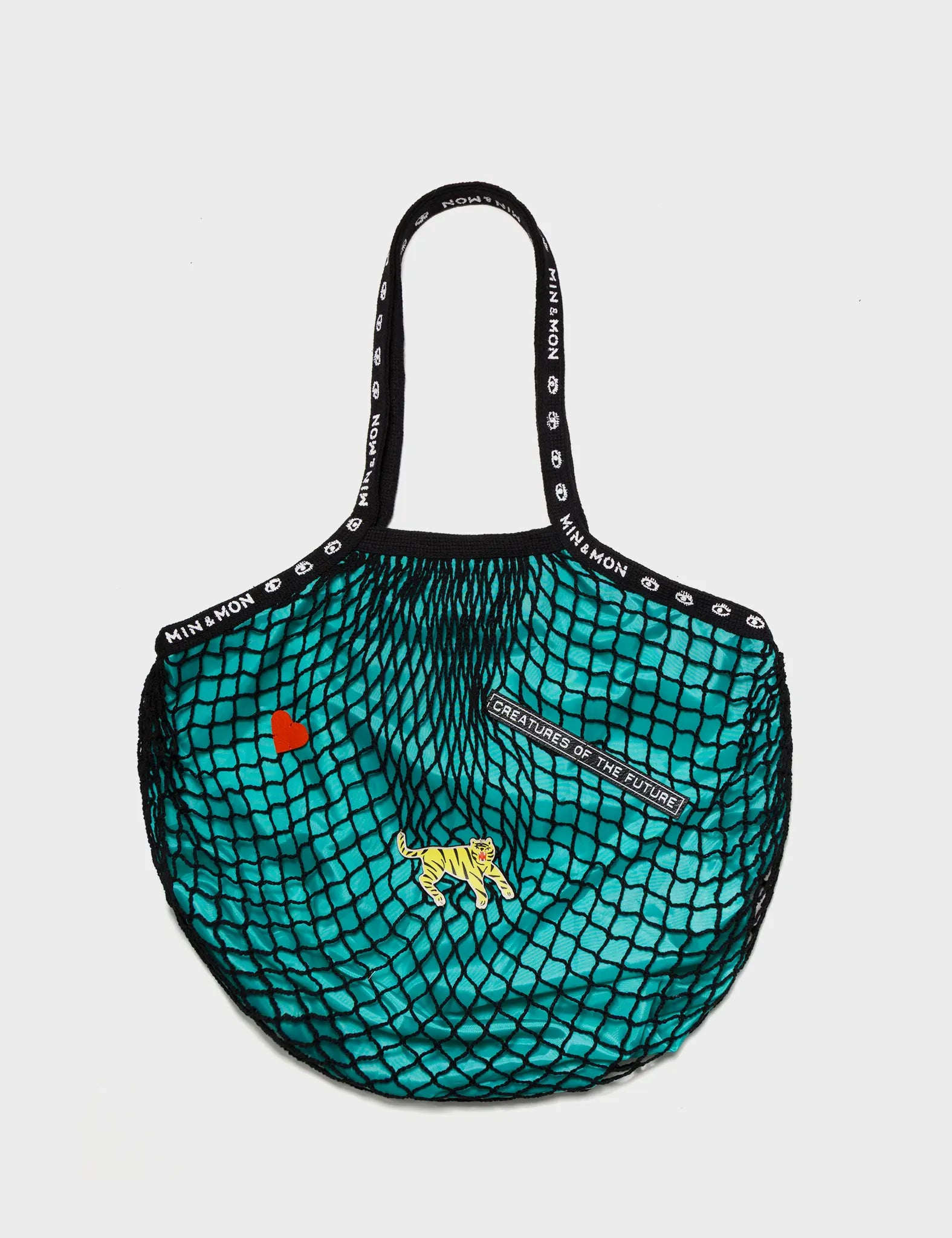 Blue Mesh Bag - Tiger Applique - Front
