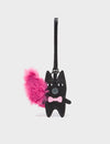 Flufftail - Black Leather Bag Charm