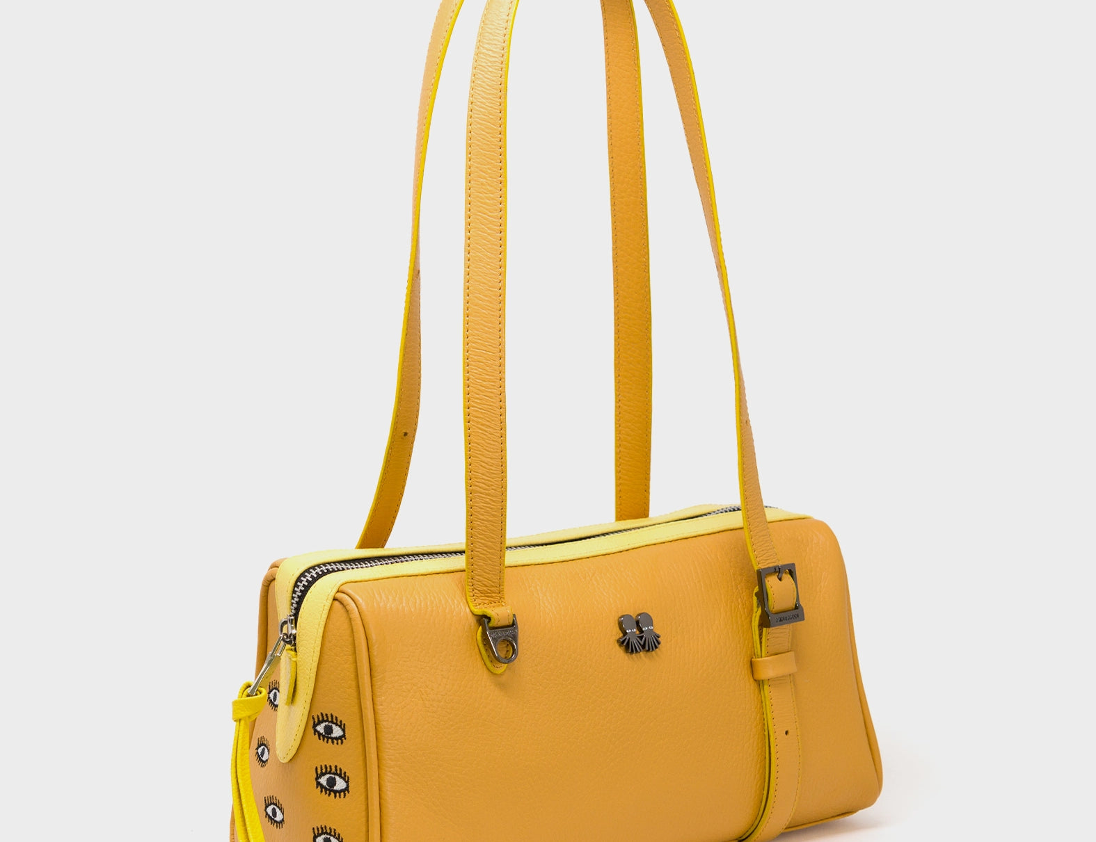 Esther Golden Glow Satchel Mini Bag - All Over Eyes Embroidery - Main VIew