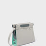 Vali Crossbody Moonwalk Gray and Oceanic Green Leather Bag - All Over Eyes Embroidery - Main