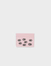Filium Parfait Pink Leather Cardholder - All Over Eyes Embroidery
