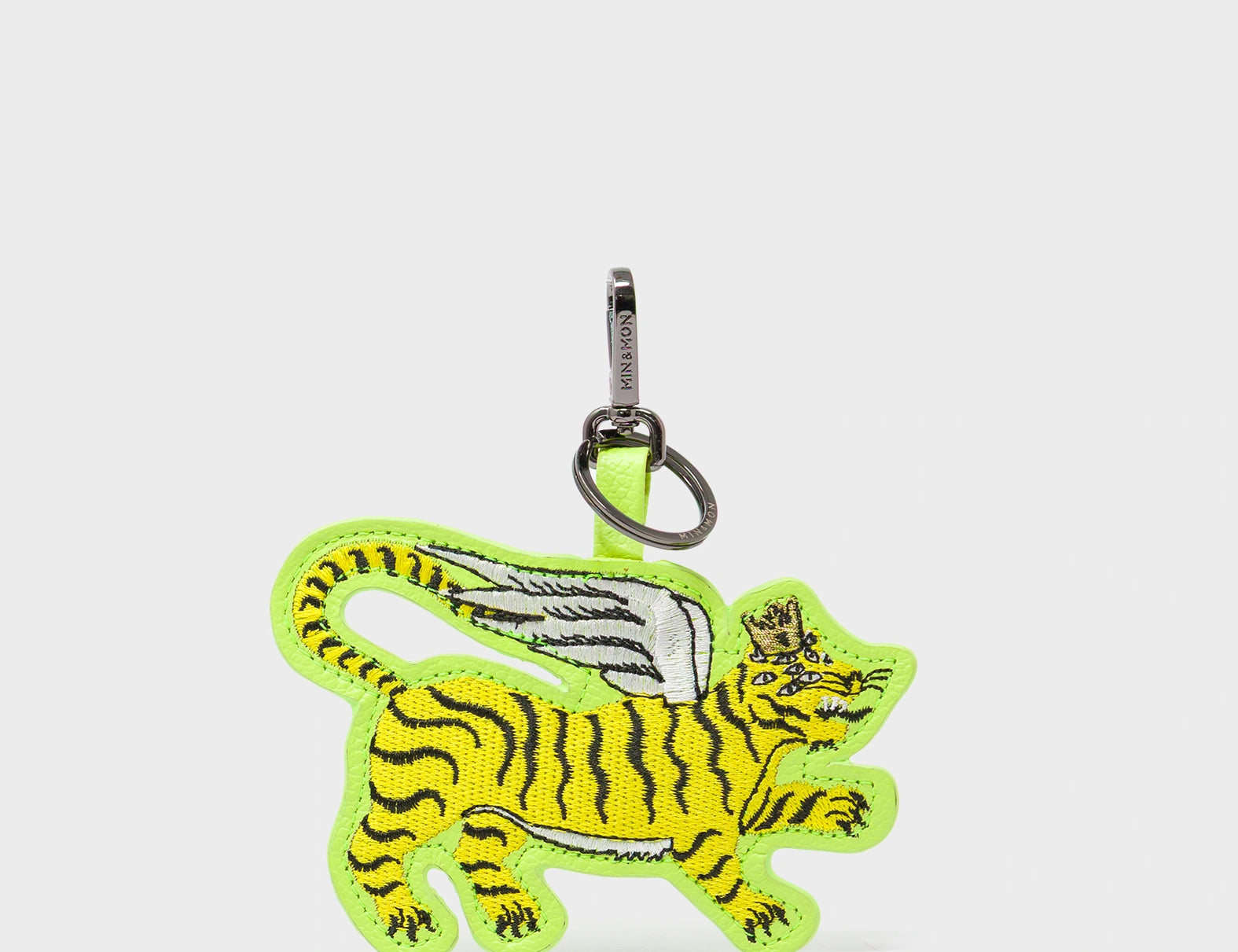 Theo the Tiger - Sharp Green Leather Keychain