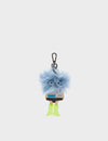 Monster Charm - Light Blue Faux Fur and Sharp Green Leather Boots
