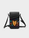 Max Black Cellphone Crossbody Pouch - Happy Tiger Print