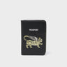 Frida Black Leather Passport Cover - Flying Tiger Embroidery - Front
