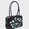 121 Shoulder Bag Black Leather - Floralia Design - Main View