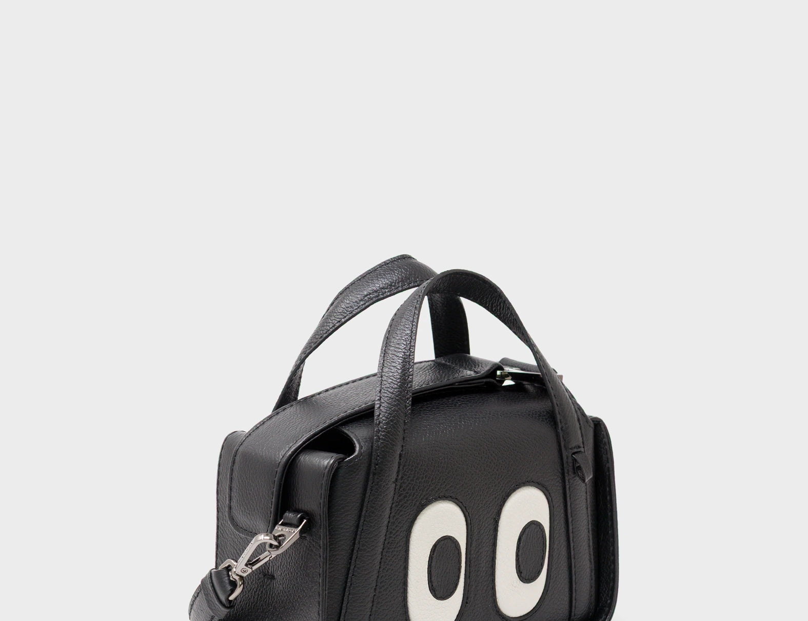 Benji Micro Crossbody Black Leather Bag - Look Up - Main View