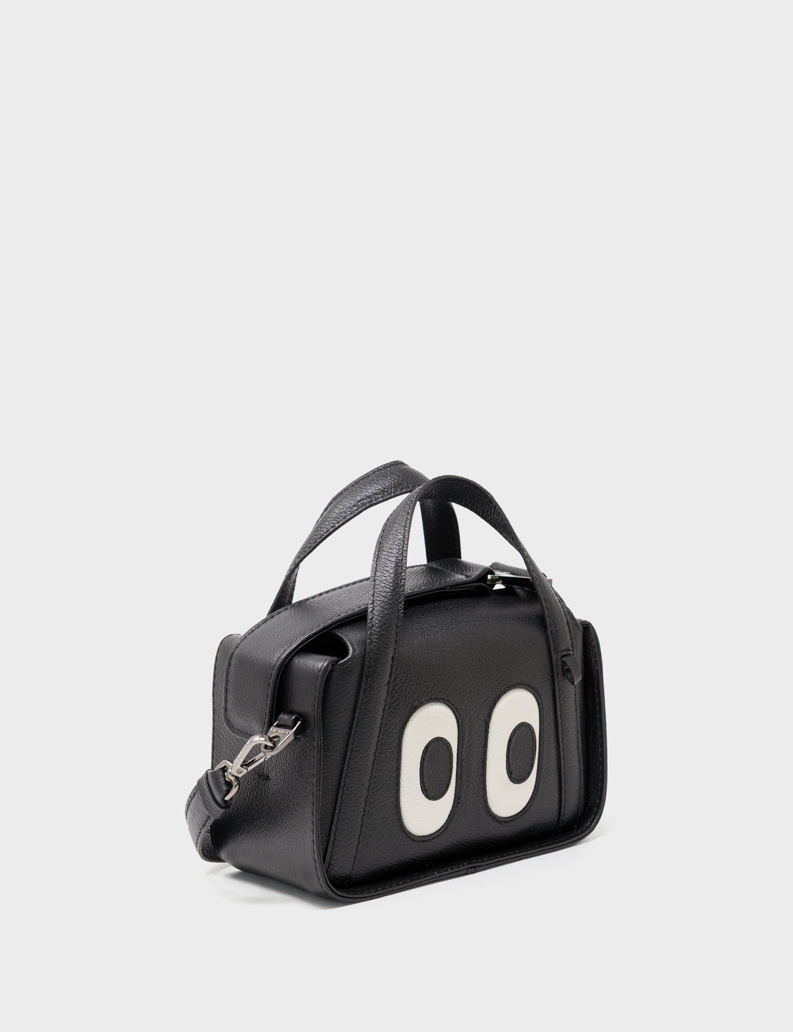 Benji Micro Crossbody Black Leather Bag - Look Up - Main View