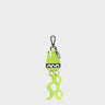 Cosmic Cat Charm - Sharp Green Leather Keychain - Front