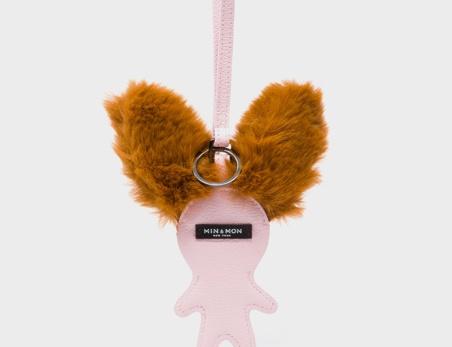 Fluffy Fella Charm - Parfait Pink Leather Bag Charm - Back