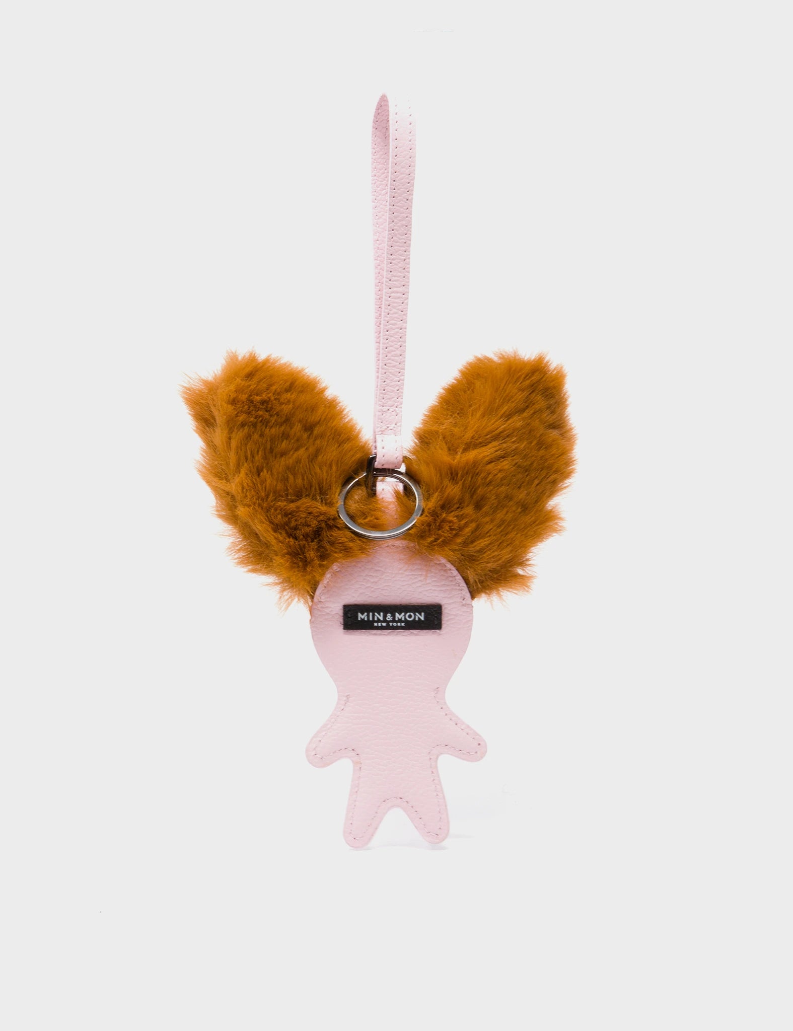 Fluffy Fella Charm - Parfait Pink Leather Bag Charm - Back