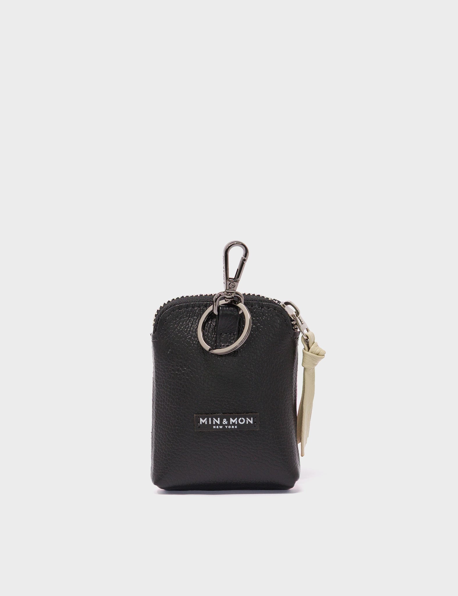 Florence Pouch Charm - Parfait Pink Leather Keychain Creatures of the Future Embroidery - Back