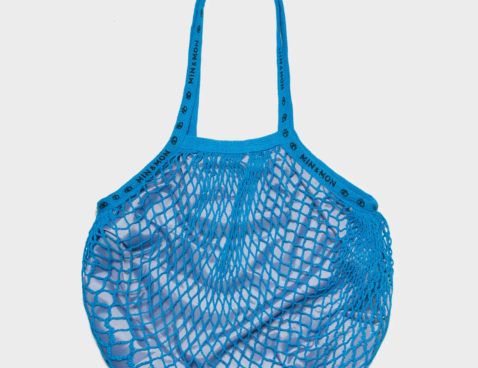 Blue and Gray Mesh Bag - Tiger Applique - Back